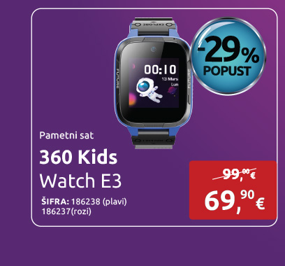 Pametni sat 360 Kids Watch E3, za djecu