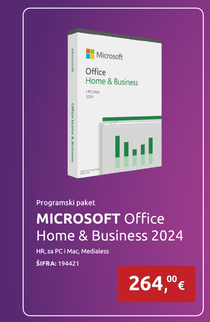 Programski paket MICROSOFT Office Home & Business 2024, HR, za PC i Mac, Medialess, EP2-06649