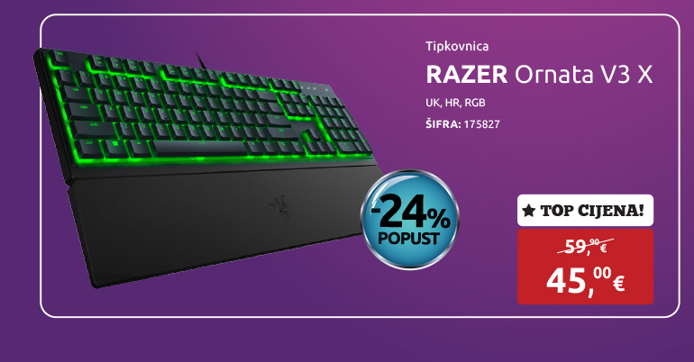 Tipkovnica RAZER Ornata V3 X, UK, HR, RGB
