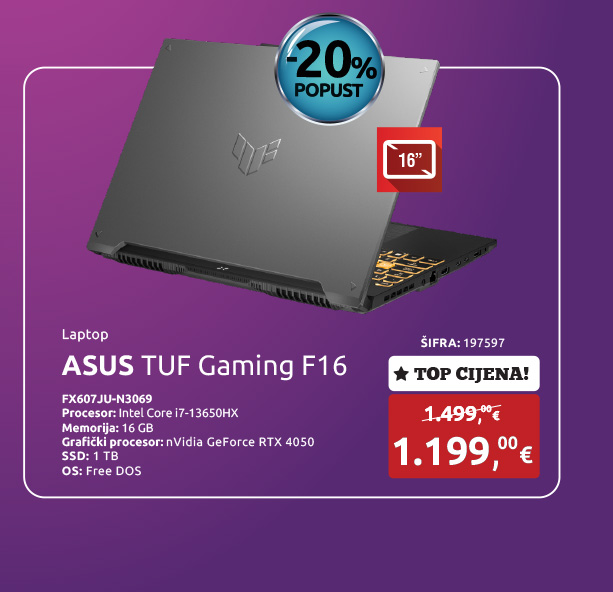Laptop HP VICTUS 16-r1035nm, i5-14450HX/16GB/1TB SSD/ RTX4060 8GB/16.1'' FHD/FreeDOS (B4TN1EA)